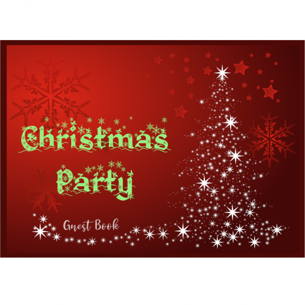 Christmas Party Guest Book Red Cover