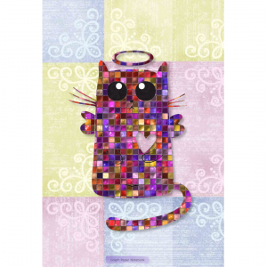 Graph Paper Notebook Cat Angel Rainbows Squares Cover
