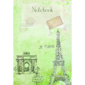 Notebook Green France Paris Digital Mixed Media Art Cover
