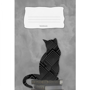Notebook Geometric Cat Black Rectangles Cover