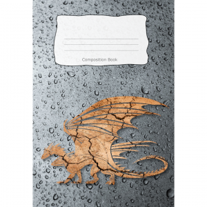 Composition Book Cracked Earth Dragon Water Drops Cover