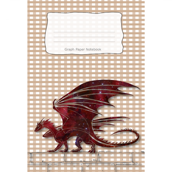 Graph Paper Notebook Red Galaxy Dragon Cover