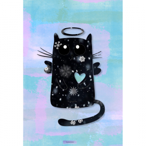 Notebook Cat Angel Snowflake Cover