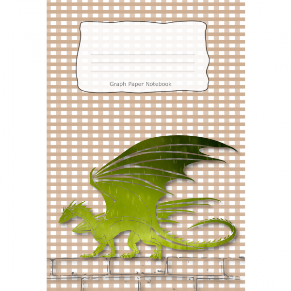 Graph Paper Notebook Green Rain Dragon Cover