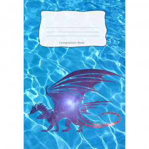 Composition Book Galaxy Dragon Blue Water Cover
