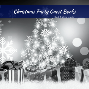 Christmas Party Guest Books Black & White Interior