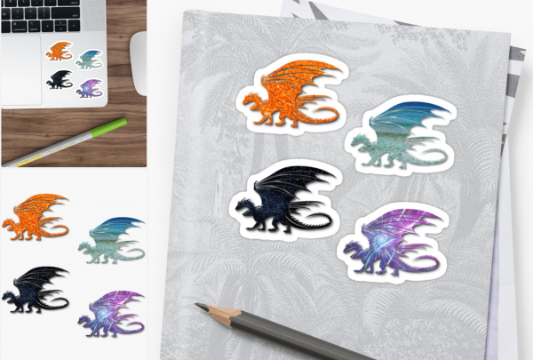 Dragon Set of 4 Stickers