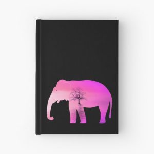 Pink Landscape With Tree Elephant
