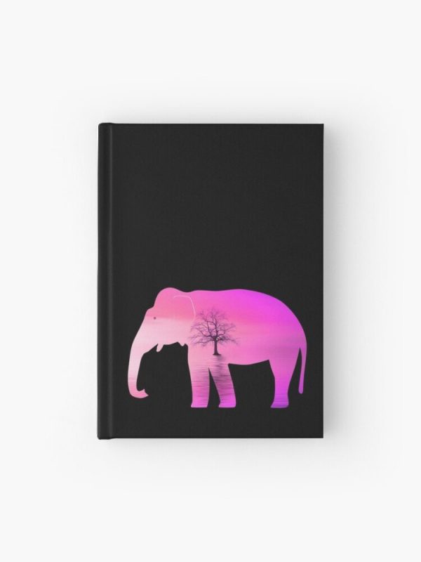 Pink Landscape With Tree Elephant