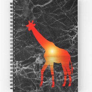 Giraffe Sunset Savannah Spiral Notebook