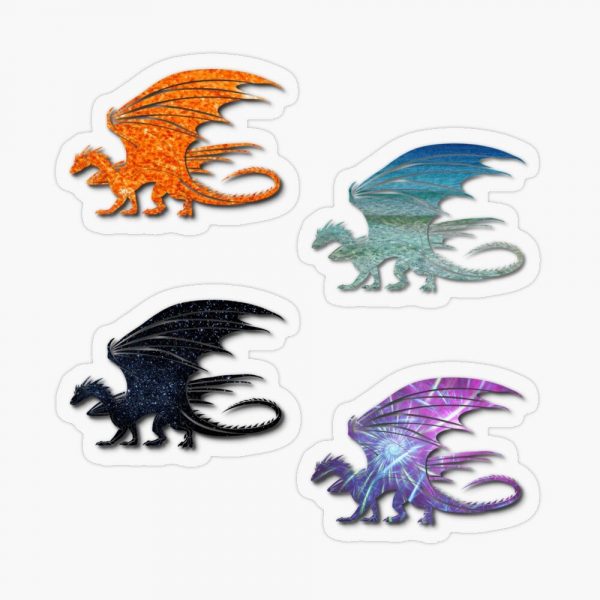 Dragon Set of 4 Sticker