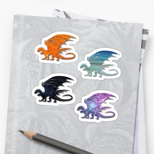 Dragon Set of 4 Sticker