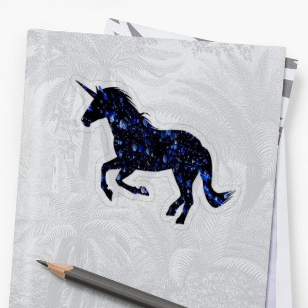 Blue Unicorn Abstract Art Sticker