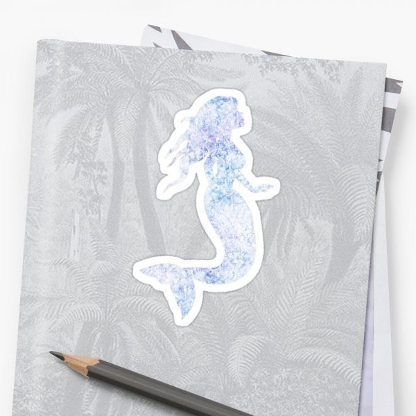 Blue Mermaid Abstract Art Sticker