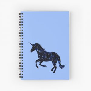 Blue Unicorn Abstract Art Spiral Notebook