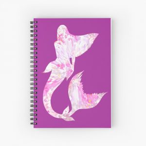 Pink Mermaid Abstract Art Spiral Notebook