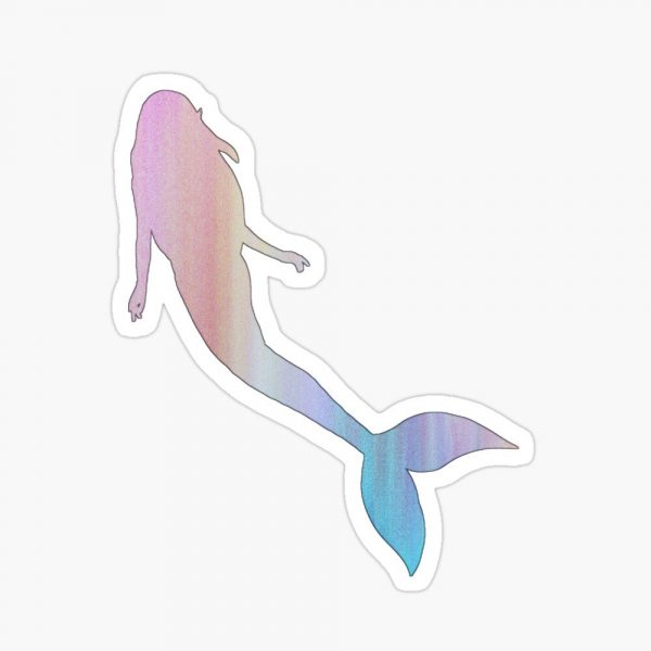 Rainbow Mermaid Abstract Art Sticker