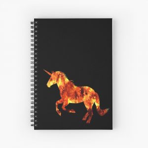 Fire Unicorn Abstract Art Spiral Notebook