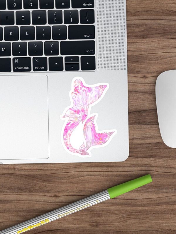 Pink Mermaid Abstract Art Sticker