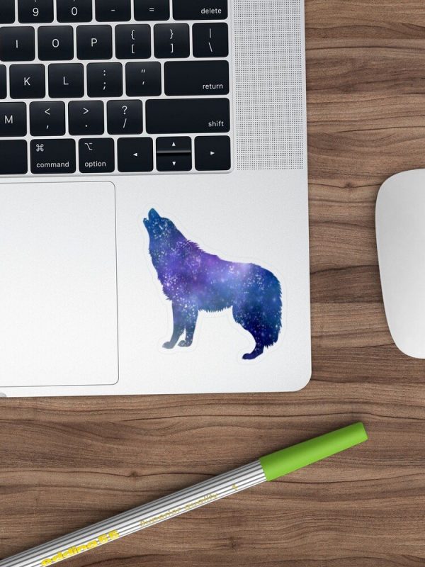 Galaxy Wolf Altered Art Sticker