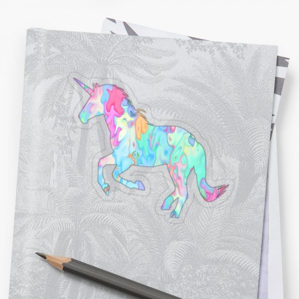 Rainbow Unicorn Abstract Art Sticker