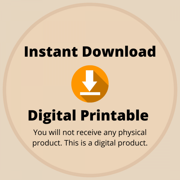 Digital Printable Instant Download