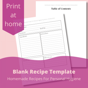 Homemade Recipes Personal Hygiene Template [PRT]